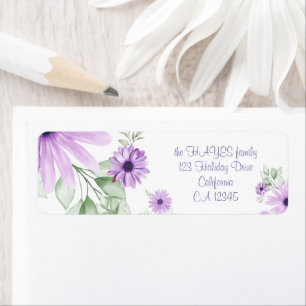 Speciaal Violet Green, Waterverf bloemen Etiket