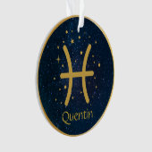Speciaal visnetsymbool Goud pisces twin fish zodia Ornament (voorkant)