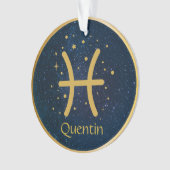 Speciaal visnetsymbool Goud pisces twin fish zodia Ornament (voorkant)