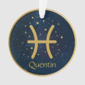 Speciaal visnetsymbool Goud pisces twin fish zodia Ornament (voorkant)