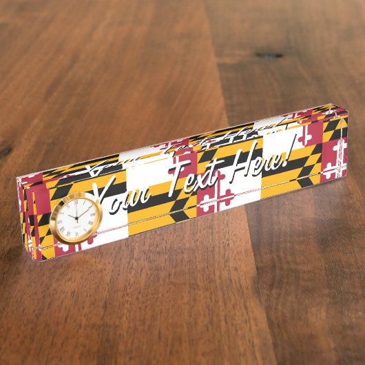 Speciaal vlaggenontwerp van de Maryland-staat Naambordje (Zijkant)