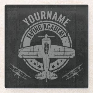 Speciaal  vliegveld Pilot Flying Academy Glazen Onderzetter