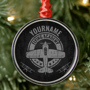 Speciaal vliegveld Pilot Flying Academy Metalen Ornament