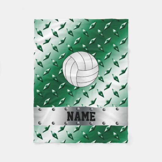Speciaal volleybalgroen diamantstaal fleece deken (Voorkant)