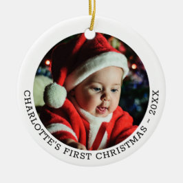 Speciaal voor baby's geschikt kerstfotosjabloon keramisch ornament