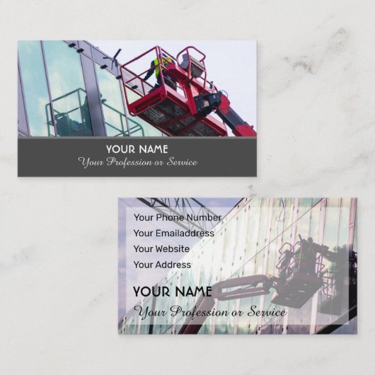 Speciaal voor bouwkraan en hefplatform visitekaartje (Voorkant / Achterkant)