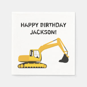 Speciaal voor de bouw van de graafmachine bestemde servet