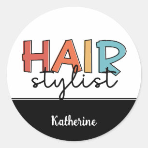 Speciaal voor haar bestemde stylist retro Hairdres Ronde Sticker