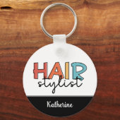 Speciaal voor haar bestemde stylist retro Hairdres Sleutelhanger (Voorkant)