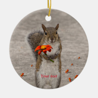 Speciaal voor jou Eekhoorn met bloem Keramisch Ornament