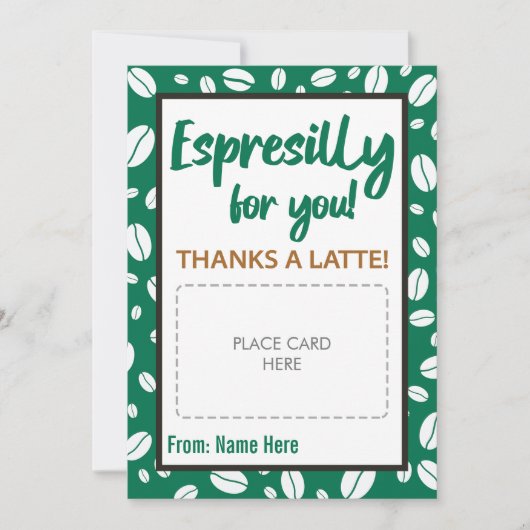 Speciaal voor jou Leraar Koffie Kaart Houder (Voorkant)