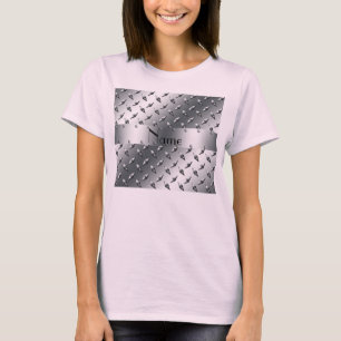 Speciaal voor jouw naam diamant bord staal t-shirt