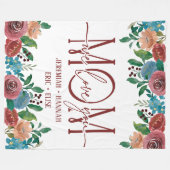 Speciaal voor mam met Blush Flowers Fleece Deken (Voorkant (Horizontaal))