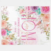 Speciaal voor mam met Blush Flowers Fleece Deken (Voorkant (Horizontaal))