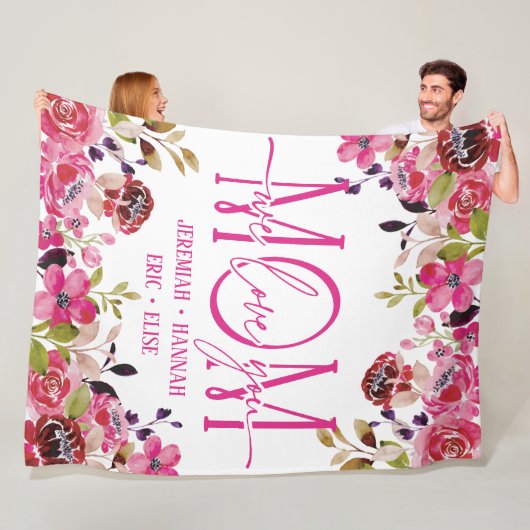 Speciaal voor mam met Blush Flowers Fleece Deken (In situ)