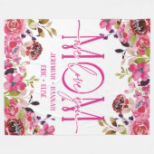 Speciaal voor mam met Blush Flowers Fleece Deken (Voorkant (Horizontaal))