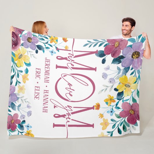 Speciaal voor mam met Blush Flowers Fleece Deken (In situ)