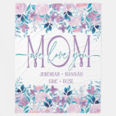 Speciaal voor mam met Blush Flowers Fleece Deken (Voorkant)