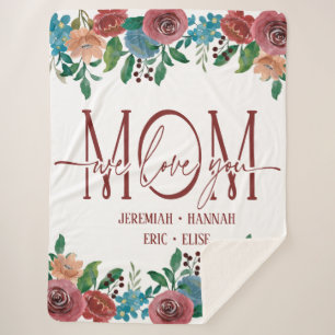 Speciaal voor mam met Blush Flowers Sherpa Deken