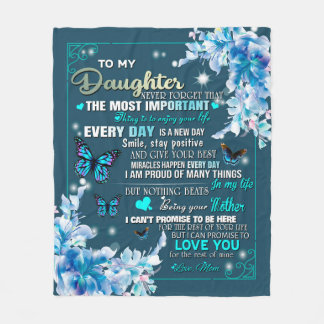 Speciaal voor mijn dochter van mam Butterfly Fleece Deken