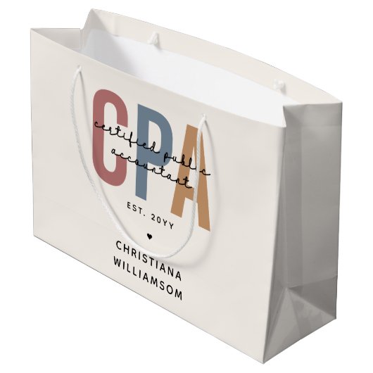 Speciaal voor Retro CPA gecertificeerde openbare a Groot Cadeauzakje (Achterkant Gekanteld)