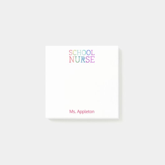 Speciaal voor schoolverpleegkunde gepersonaliseerd post-it® notes (Voorkant)