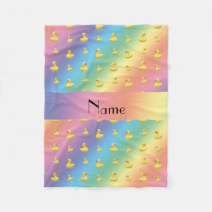 Speciaal vormgegeven patroon van regenboogrubberee fleece deken