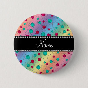 Speciaal vormgegeven regenboogbreipatroon ronde button 5,7 cm