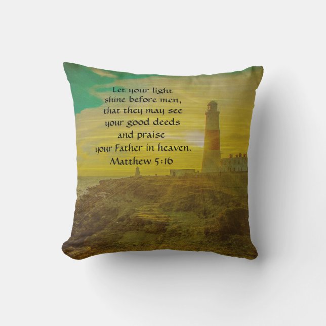Speciaal vuurtoren - Zonnebijbel Verse Pillow Kussen (Voorkant)