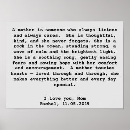 Speciaal Wall Art Gift voor mama met woorden Poster