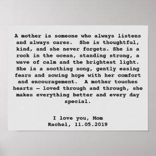 Speciaal Wall Art Gift voor mama met woorden Poster