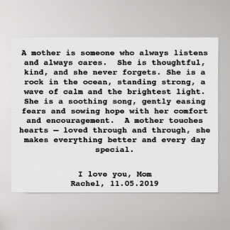 Speciaal Wall Art Gift voor mama met woorden Poster