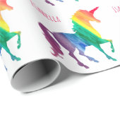 Speciaal Waterverf regenboogeenheden Cadeaupapier (Rol Hoek)