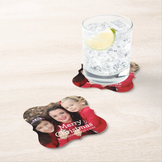 Speciaal witscript, prettige kerstfoto kartonnen onderzetters (Insitu)