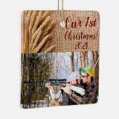 Speciaal XMAS-Ornament Tarwe op Burlap Sack Co Keramisch Ornament (Rechts)