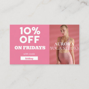 Speciaal Yoga Studio Code op vrijdag Visitekaartje