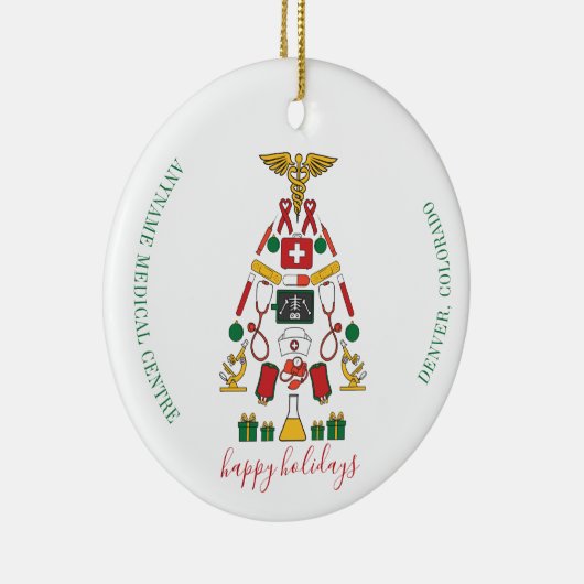 Speciaal zakelijk medisch centrum voor kerstmis keramisch ornament (Rechts)
