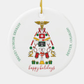 Speciaal zakelijk medisch centrum voor kerstmis keramisch ornament (Achterkant)