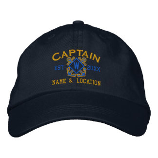 Speciaal Zee Kapitein Nautical Monogram & meer Geborduurde Pet