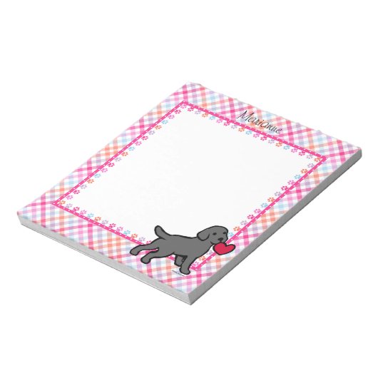 Speciaal zwart Laboratorium Puppy en Rood Hart Notitieblok (Gedraaid)