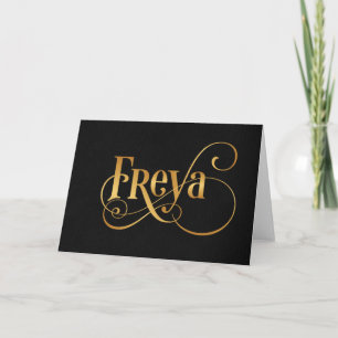 Speciaal Zwly Manuscript Freya Gold op Zwart Feestdagen Kaart