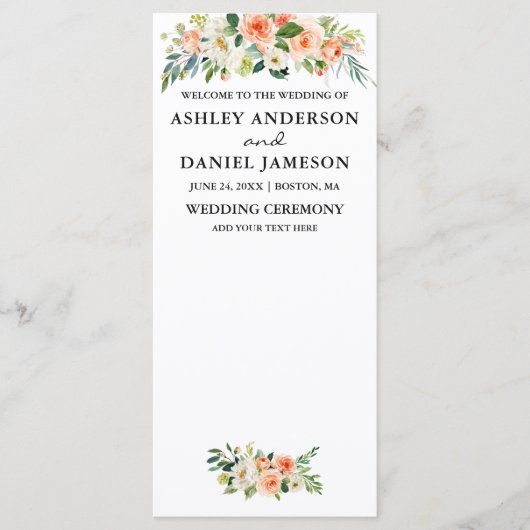 Special 3 - Floral Wedding-programma Menu (Voorkant)