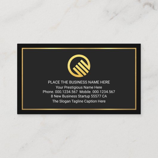 Special Black Grey Gold Frame CEO Founder Visitekaartje (Achterkant)