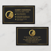 Special Black Grey Gold Frame CEO Visitekaartje (Voorkant / Achterkant)