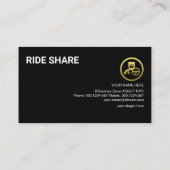 Special Black Yellow Lines Ride Share Driver Visitekaartje (Achterkant)