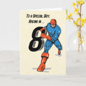 Special Boy 8th Verjaardag Superheld Kaart (Gele Bloem)