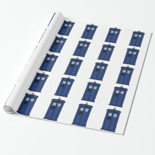 Special Call POLICE Box Blue geek SciFi Cadeaupapier