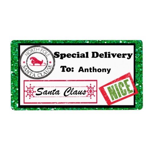 Special Delivery Christmas Package Label (Voorkant)