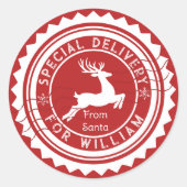 Special Delivery from Santa Sticker Custom Name (Devant)
