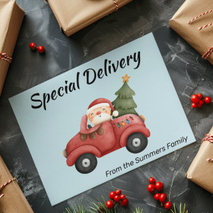 Special Delivery Kerstman in Vrachtwagen Feestdagen Kaart